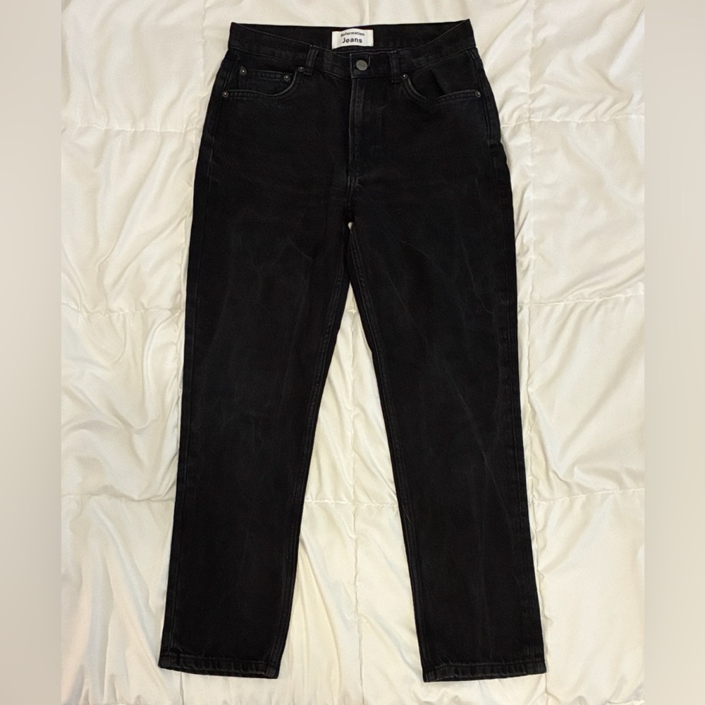 Reformation Women's Jeans Black Mid Rise Ankle Denim Size 25